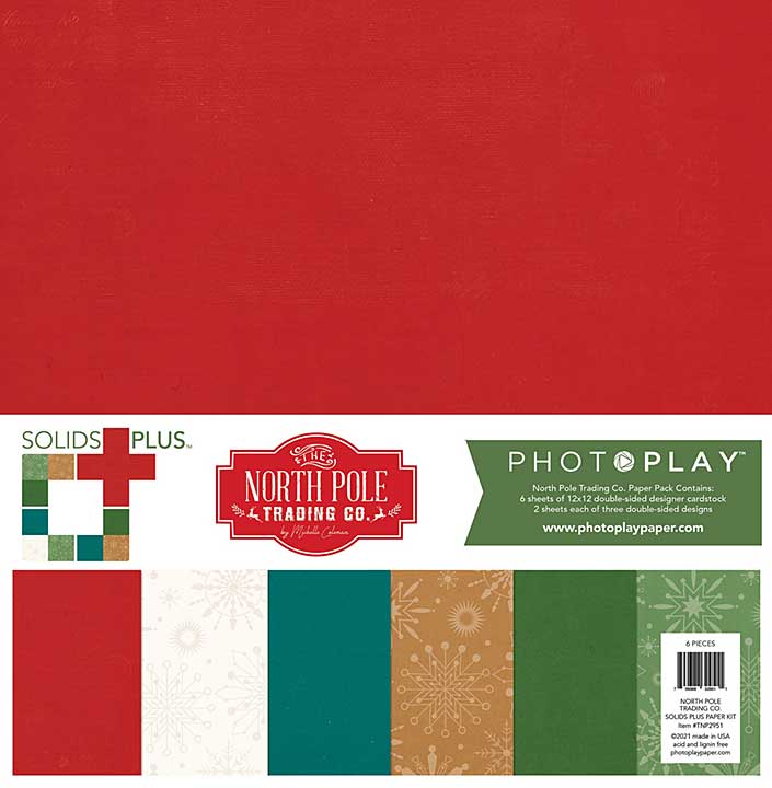 PhotoPlay Double-Sided Solids + Paper Pack 12x12 6Pkg - The North Pole Trading Co