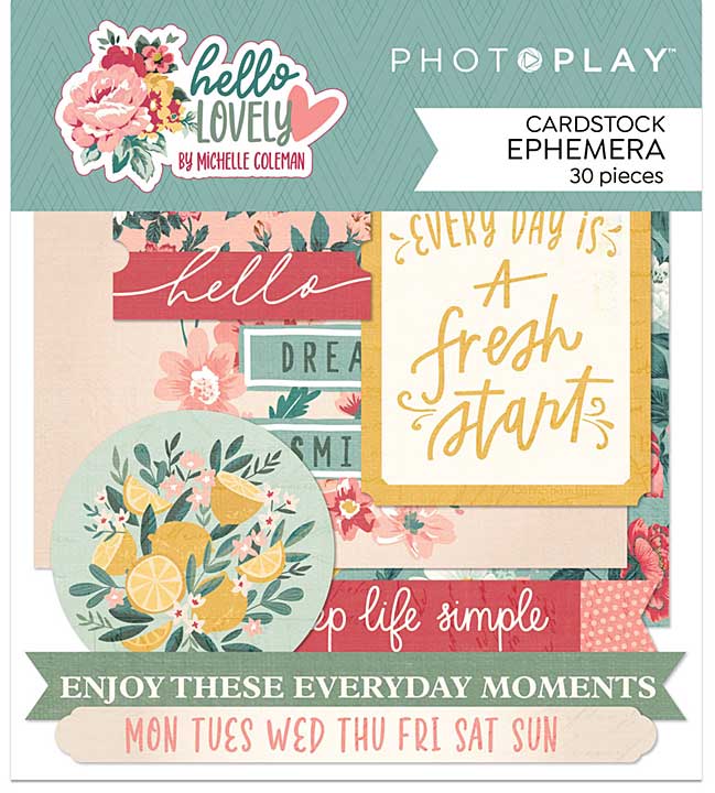 PhotoPlay Hello Lovely - Ephemera Cardstock Die-Cuts