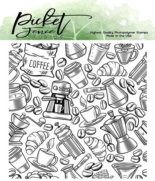 Picket Fence Studios Down to the Last Cup 4x4 Inch Clear Stamps