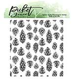 Picket Fence Studios Falling Pinecones 4x4 Inch Clear Stamps