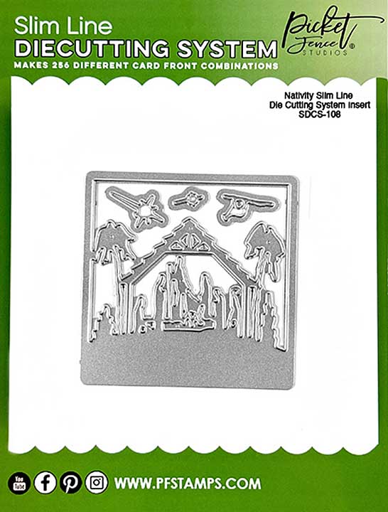 Picket Fence Studios Nativity Slim Line 4x4 Inch Die Cutting System Insert