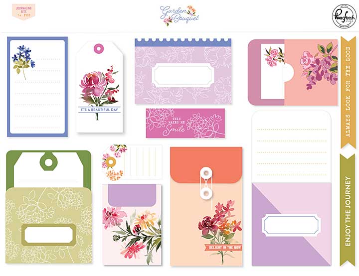 SO: PinkFresh Journaling Bits 13pk - Garden Bouquet