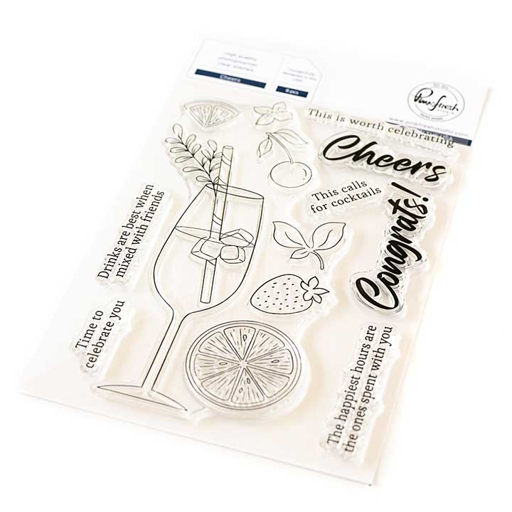 Pinkfresh Studio Clear Stamp Set 4X6 - Cheers