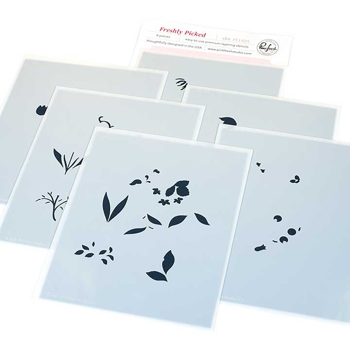 Pinkfresh Studio Homespun with Heart Stencil Freshly Picked