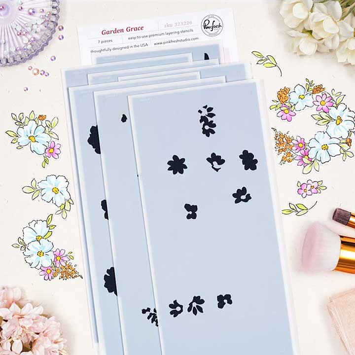 Pinkfresh Studio Garden Grace - Stencil (Dawn Woleslagle) (Day Dream Eidt)