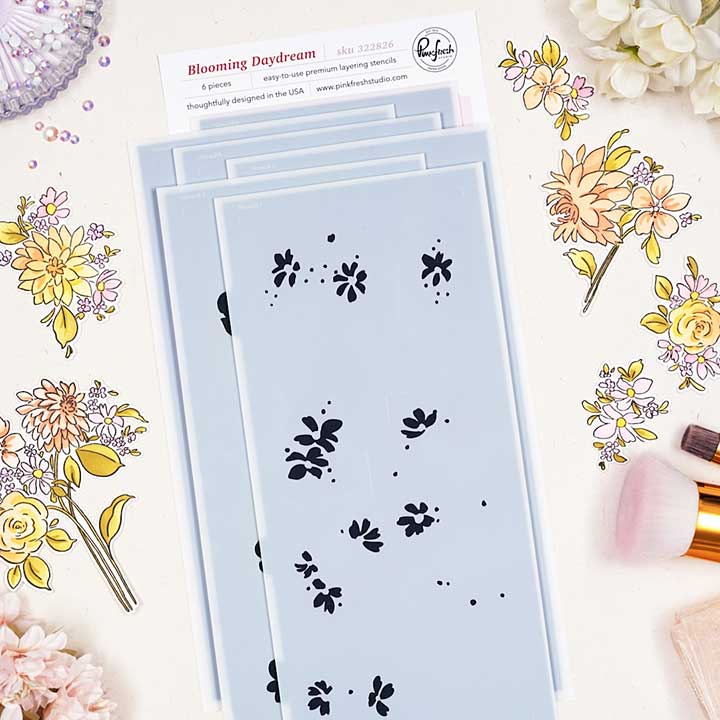 Pinkfresh Studio Blooming Daydream - Stencil (Inna Moreva) (Day Dream Edit)