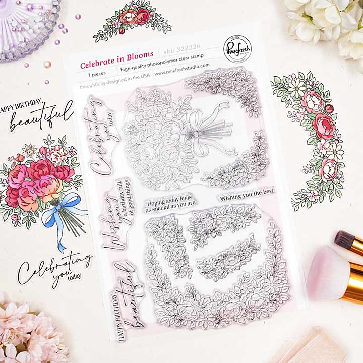 Pinkfresh Studio Celebrate in Blooms - Stamp (Kinnari Zaveri) (Day Dream Edit)