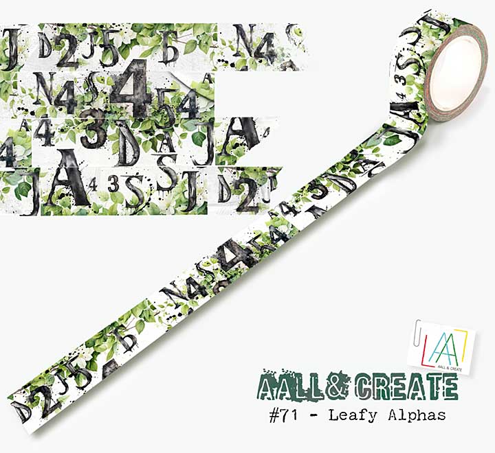 SO: Aall and Create Washi Tape 25mm 10m Leafy Alphas (Layer it Up)