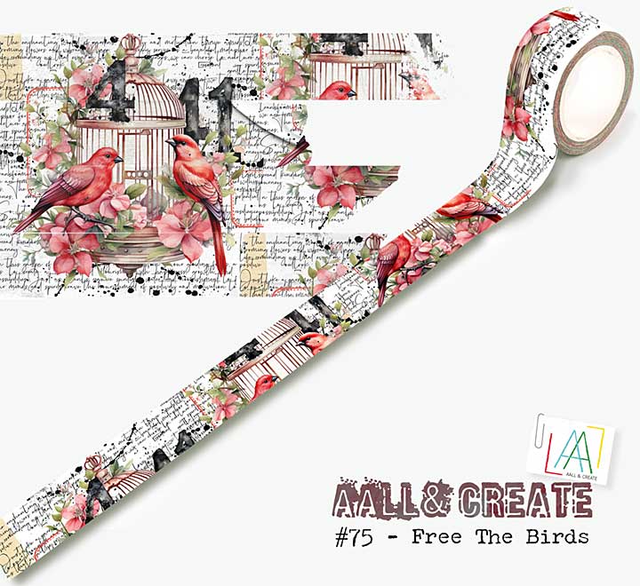 Aall and Create Washi Tape 25mm 10m Free The Birds (Layer it Up)