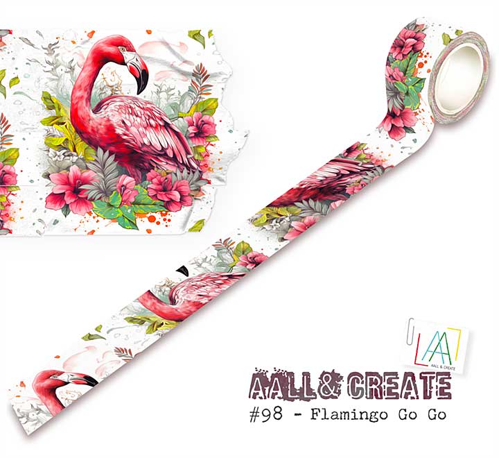 Aall and Create Washi Tape 25mm 10m Flamingo Go Go (Layer it Up)