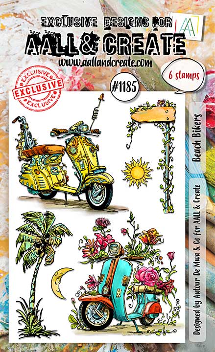 Aall and Create Stamp Set A6 Beach Bikers