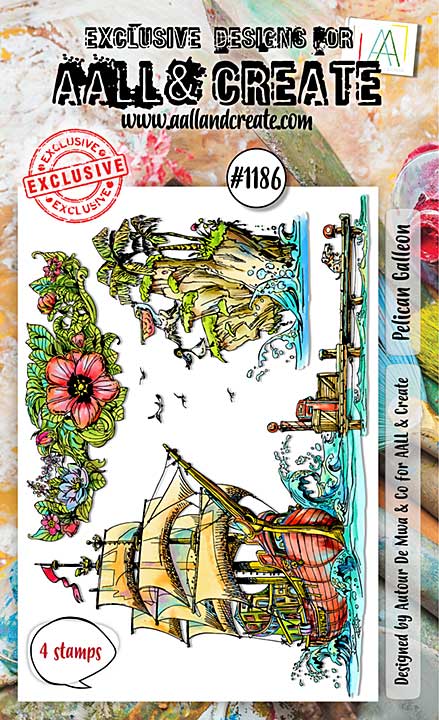 Aall and Create Stamp Set A6 Pelican Galleon