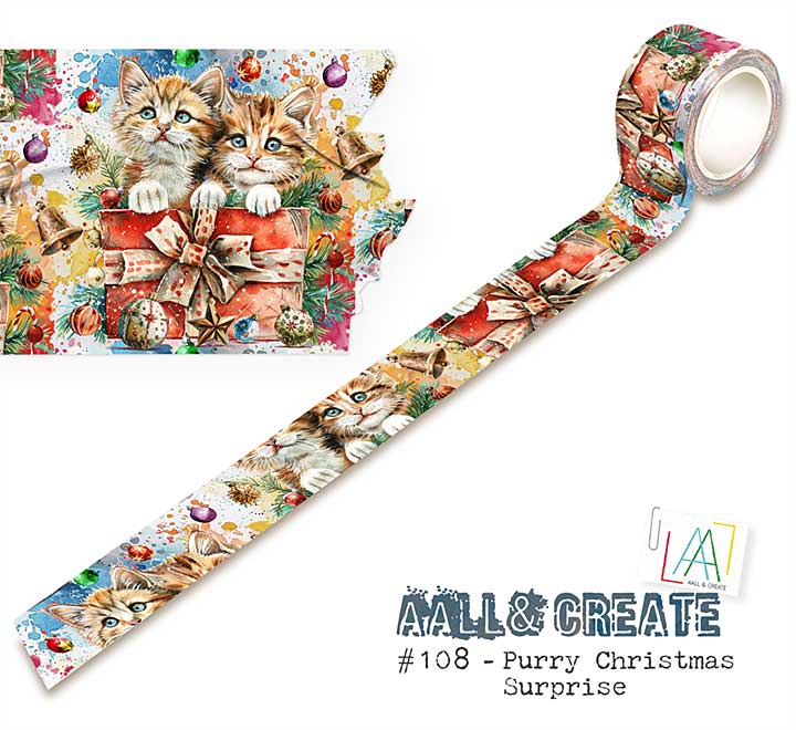 SO: Aall and Create Washi Tape 25mm 10m Purry Christmas Surprise