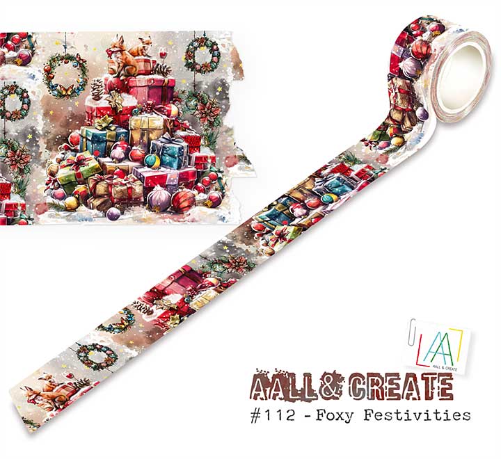 Aall and Create Washi Tape 25mm 10m Foxy Festivities