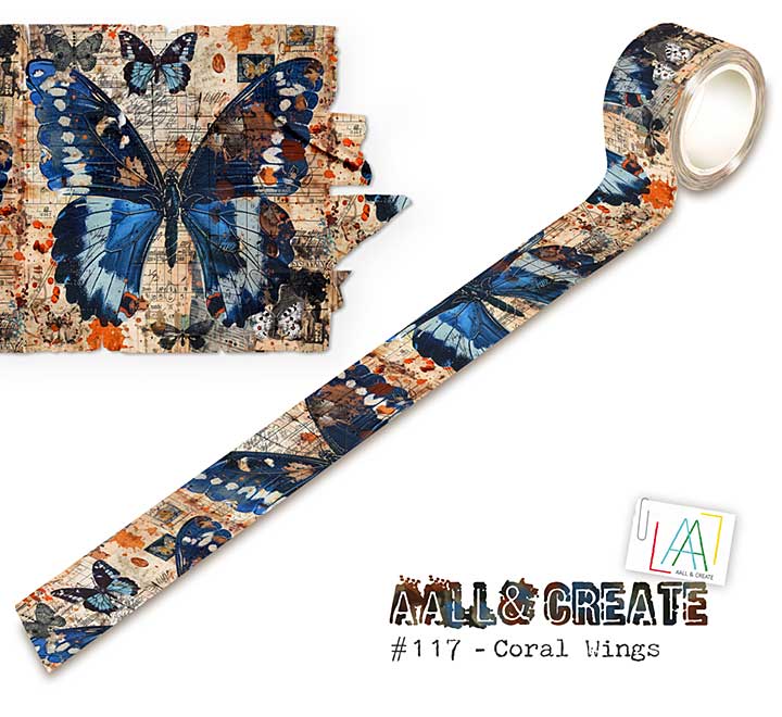 Aall and Create Washi Tape - Coral Wings (Oct24)