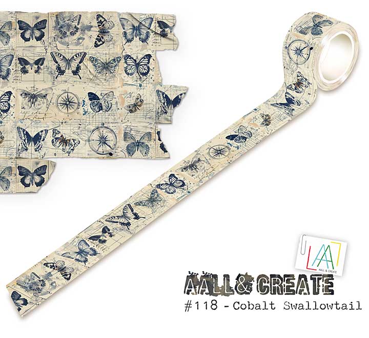 SO: Aall and Create Washi Tape - Cobalt Swallowtail (Oct24)