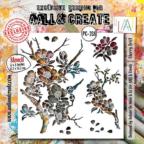 Aall and Create Ethereal Garden Stencil 6x6 Inch Cherry Drift (Mar25)