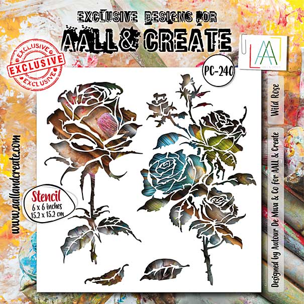 Aall and Create Ethereal Garden Stencil 6x6 Inch Wild Ros (Mar25)