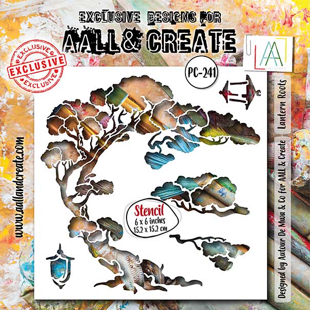 Aall and Create Ethereal Garden Stencil 6x6 Inch Lantern Roots (Mar25)