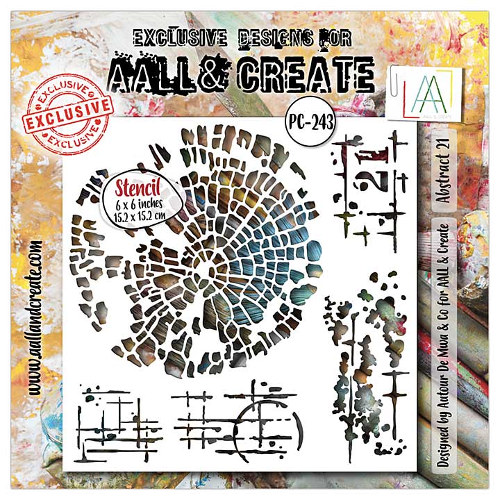 Aall and Create Fractured Ecosphere Stencil 6x6 Inch Abstract 21 (Apr25)