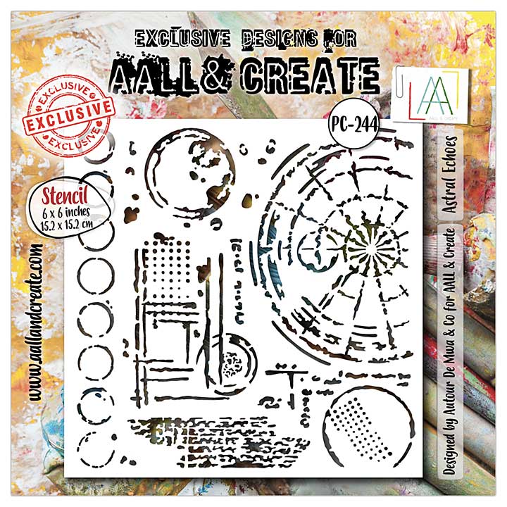 Aall and Create Fractured Ecosphere Stencil 6x6 Inch Astral Echoes (Apr25)