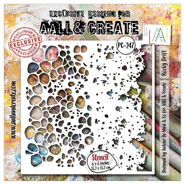 Aall and Create Fractured Ecosphere Stencil 6x6 Inch Rocky Drift (Apr25)
