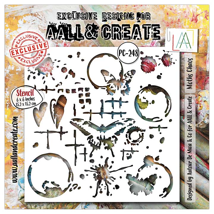 Aall and Create Fractured Ecosphere Stencil 6x6 Inch Moths Chaos (Apr25)