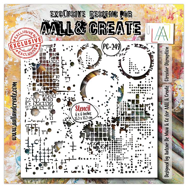 Aall and Create Fractured Ecosphere Stencil 6x6 Inch Circular Disruption (Apr25)