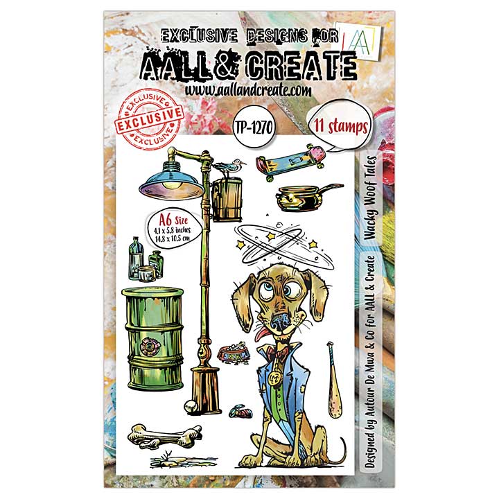 Aall and Create Streetwise Snouts A6 Stamp Set Wacky Woof Tales (Apr25)
