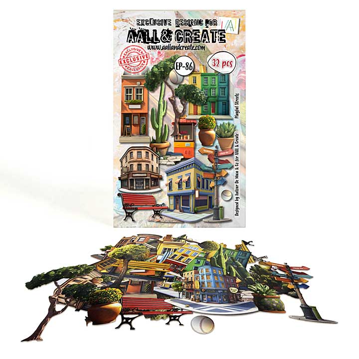 Aall and Create Bazaar Trails Ephemera Die-Cuts A6 Playful Streets (Apr25)