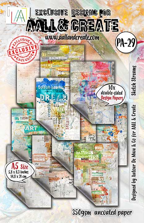 Aall and Create Artful Impressions A5 Design Paper Sketch Streams (Mar25)