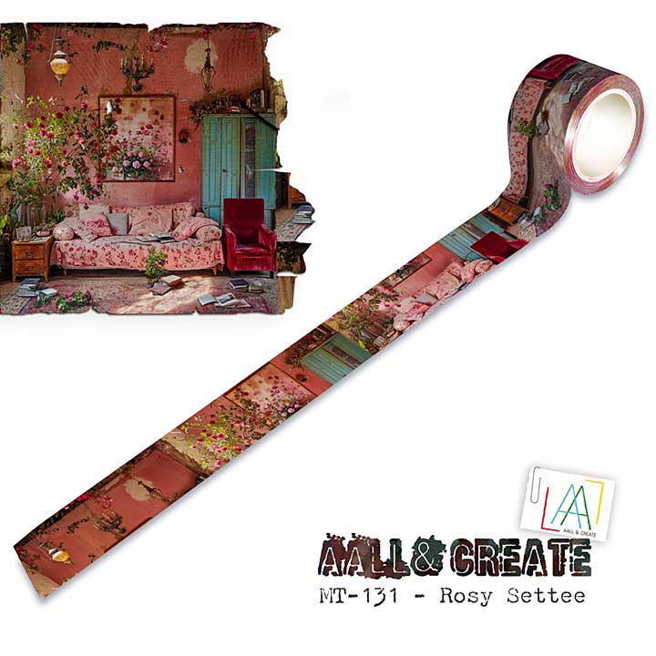 Aall and Create Layer-It-Up Washi Tape 25mm 10m Rosy Settee