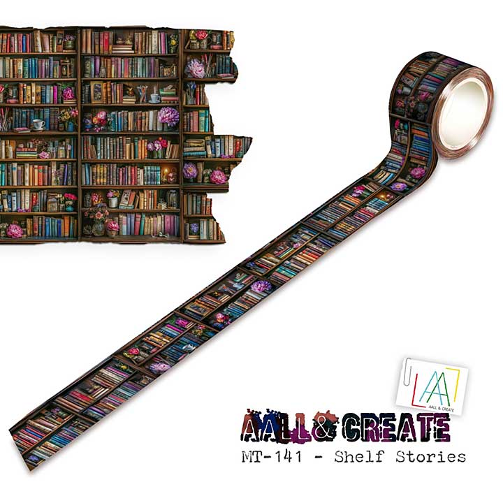 Aall and Create Layer-It-Up Washi Tape 25mm 10m Shelf Stories