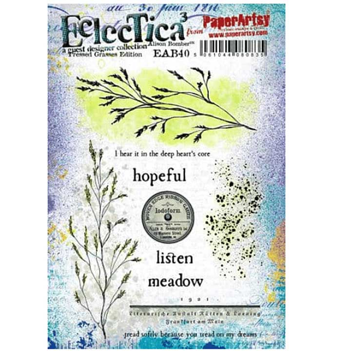 PaperArtsy Eclectica E³ Alison Bomber #40 Pressed Grasses Edition -  Mounted Rubber Stamp