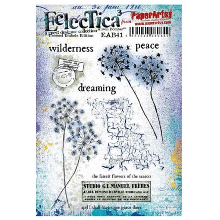 SO: PaperArtsy Eclectica E³ Alison Bomber #41 Pressed Umbels Edition - Mounted Rubber Stamp