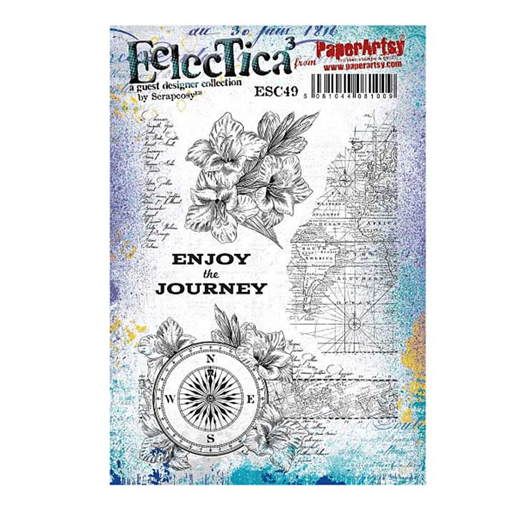 PaperArtsy Eclectica E³ Scrapcosy #49 Mounted Rubber Stamp Set