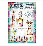 PaperArtsy Mounted Rubber Stamp Set - Kate Crane #008