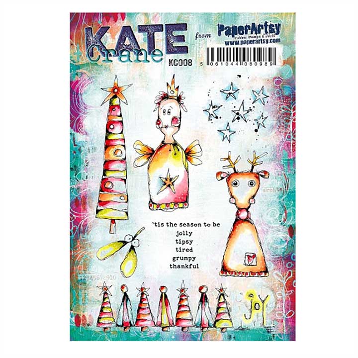 PaperArtsy Mounted Rubber Stamp Set - Kate Crane #008