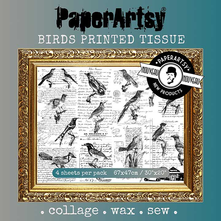PaperArtsy Printed Tissue Collage Paper - Birds