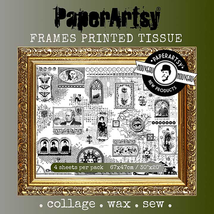 PaperArtsy Printed Tissue Collage Paper - Frames