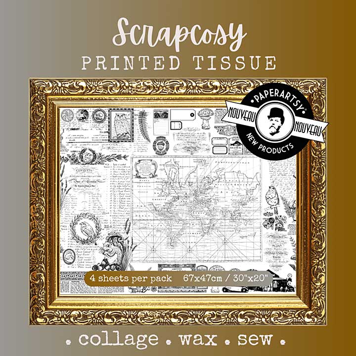 PaperArtsy Printed Tissue Collage Paper - Scrapcosy