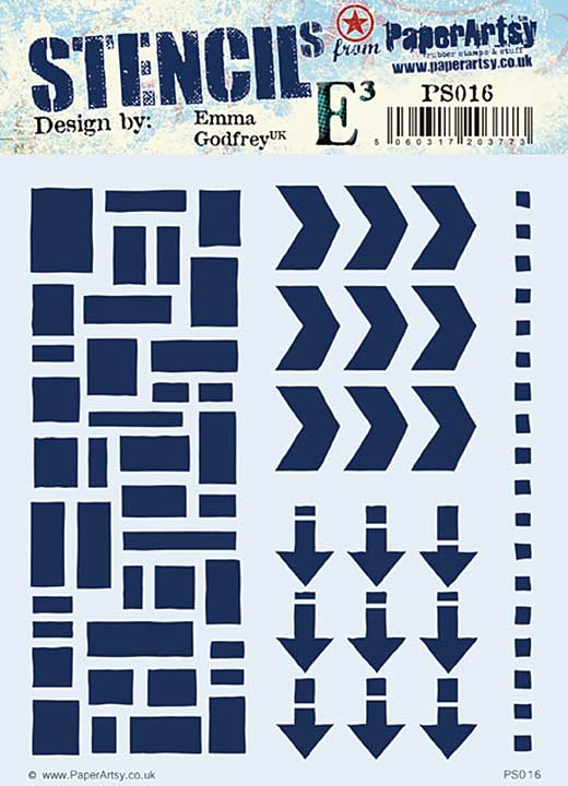 PaperArtsy Stencil #016 Chevron Emma Godfrey