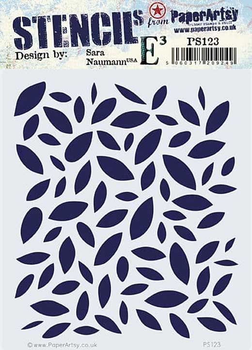 PaperArtsy Stencil #123 Leaves Sara Naumann