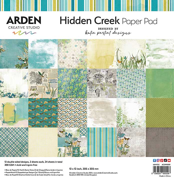 Arden Creative Studio Hidden Creek 12x12 Paper Pad (HC24)