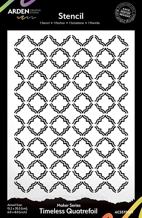 Arden Creative Studio Maker Series Timeless Quatrefoil 6x8 Stencil (HC24)