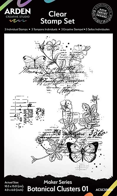 Arden Creative Studio Maker Series Botanical Clusters 01 4in x 6in Clear Stamp Set (PS)