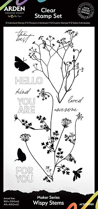 Arden Creative Studio Maker Series Wispy Stems 4in x 8in Clear Stamp Set  (PS)