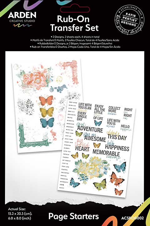 Arden Creative Studio Page Starters 6in x 8in Rub-On Transfer Set (PS)