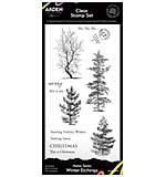 ACS Maker Series Winter Etchings 4in x 8in Clear Stamp Set  (Season of Joy)