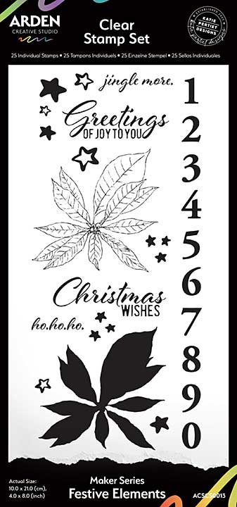 ACS Maker Series Festive Elements 4in x 8in Clear Stamp Set  (Season of Joy)